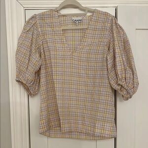 Ganni Yellow Blouse Top